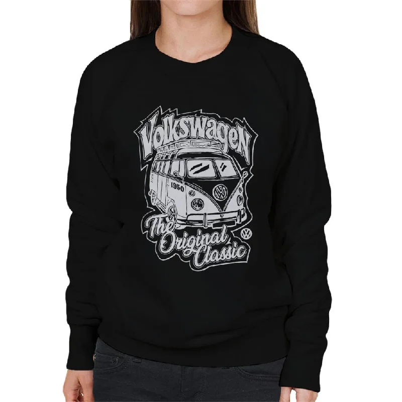 Volkswagen Original Classic T1 Camper Women's Sweatshirt Hoodie with Zipper Versatile Modern