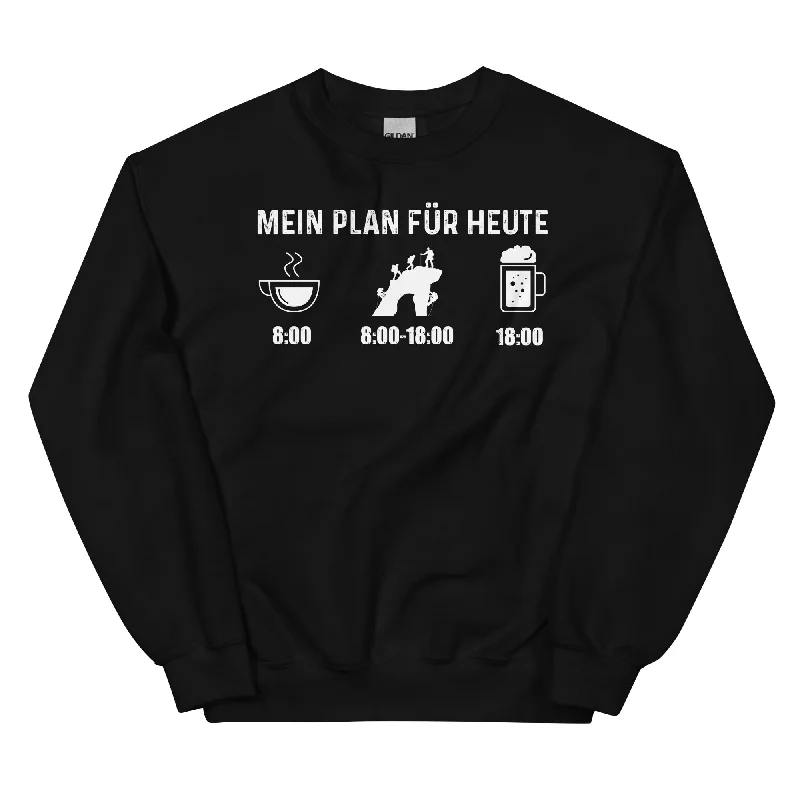 Mein Plan Für Heute - Sweatshirt (Unisex) Hoodie with Zipper Placket Modern Functional