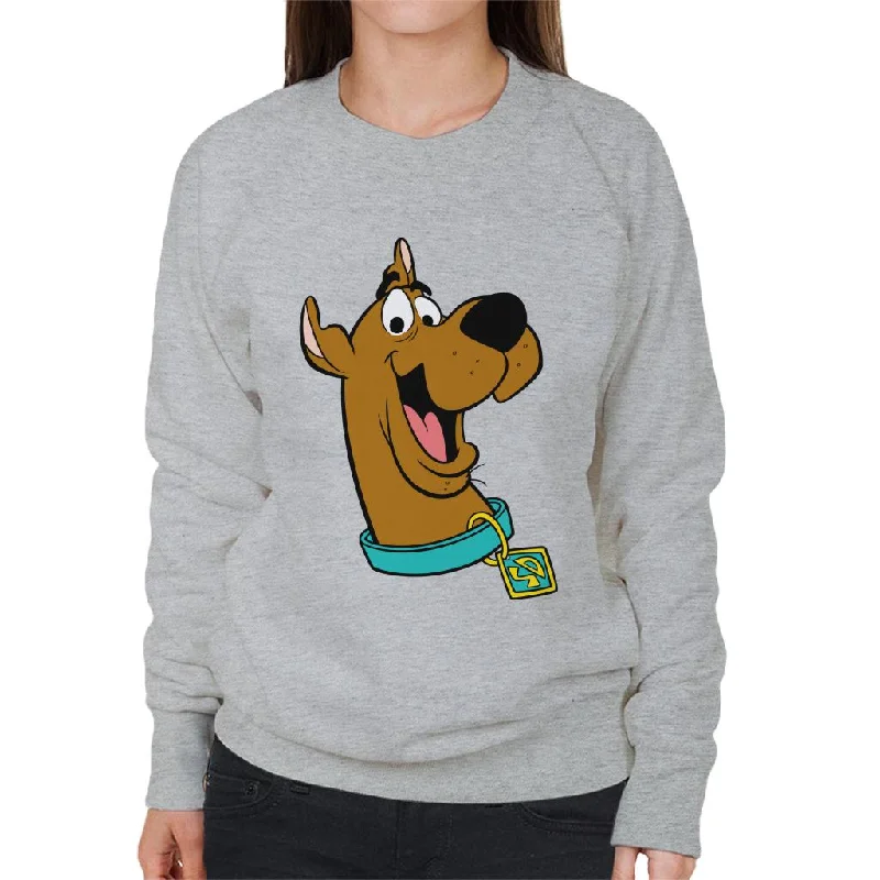 Scooby Doo Collar Smile Women's Sweatshirt Hoodie with Mock Neck Collared Structured