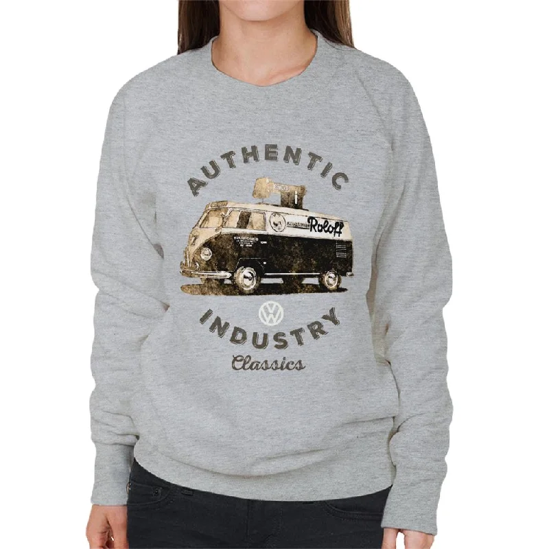 Volkswagen Industry Classics Camper Women's Sweatshirt Hoodie with Raglan Sleeves Sporty Comfortable