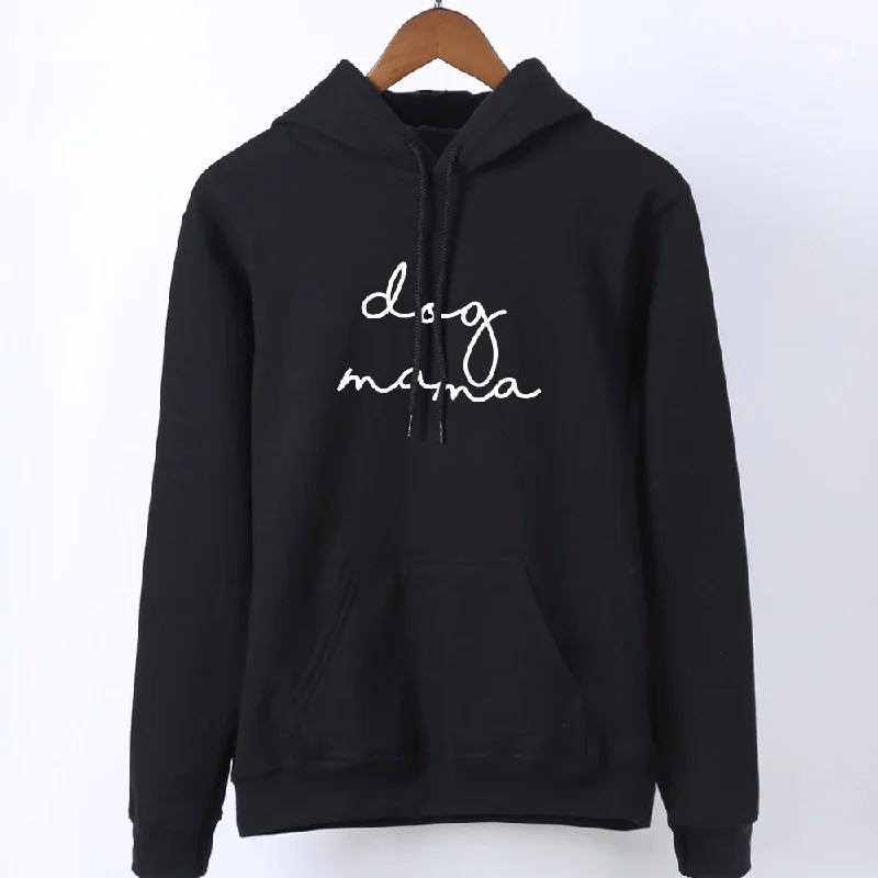 Dog Mama Retro Script Hoodie (MRK X) Hoodie Jacket Zipper Layering