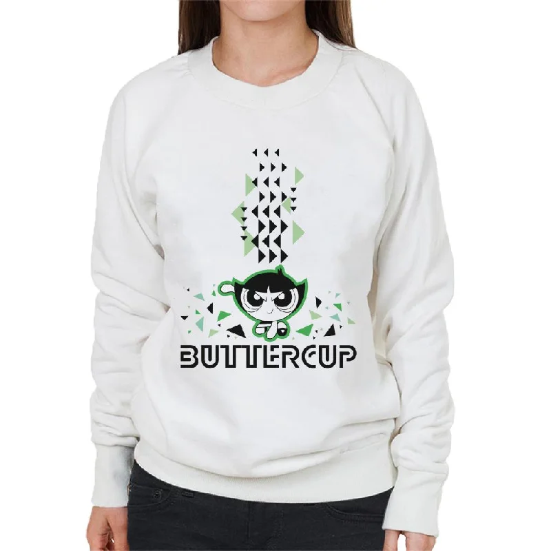 Powerpuff Girls Buttercup Abstract Triangle Art Women's Sweatshirt Hoodie with Elastic Waist Stretchable Comfortable