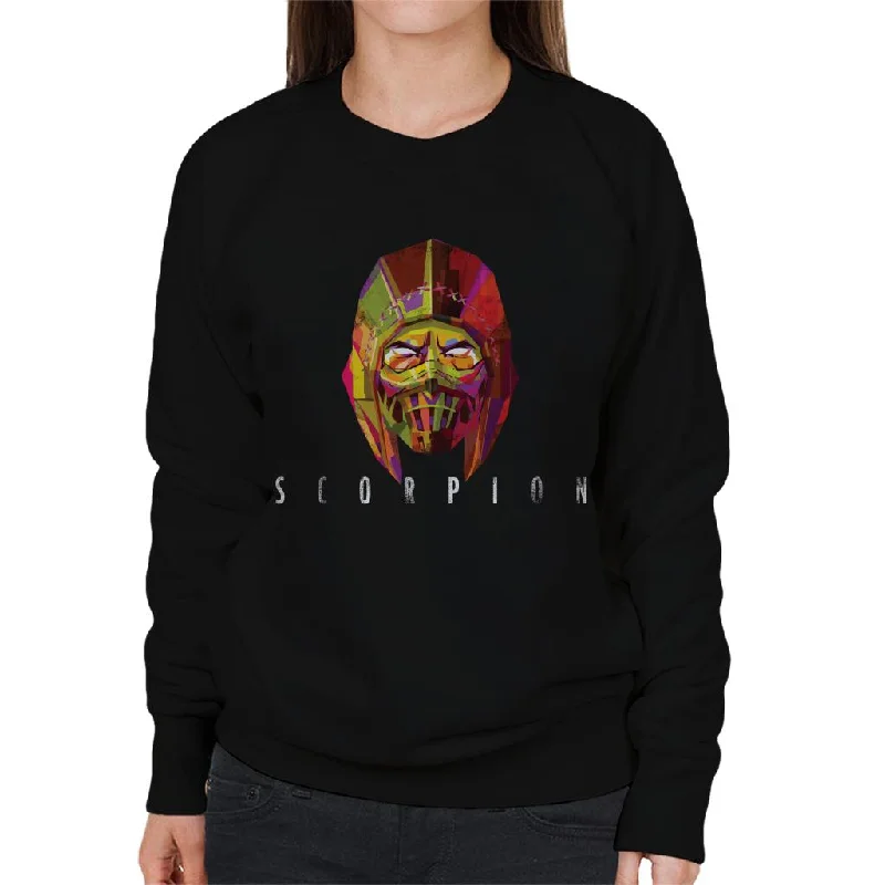 Mortal Kombat Scorpion Mask Women's Sweatshirt Hoodie with Hem Fringe Bohemian Relaxed