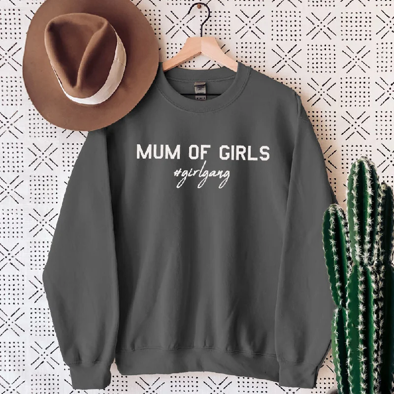 Mum of Girls (#GirlGang) Sweatshirt (MRK X) Hoodie with Print Artistic Unique