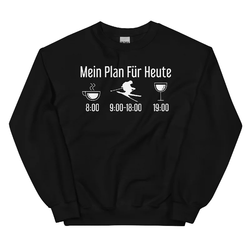 Mein Plan Für Heute - Sweatshirt (Unisex) Hoodie with Cuffed Sleeves Snug Secure