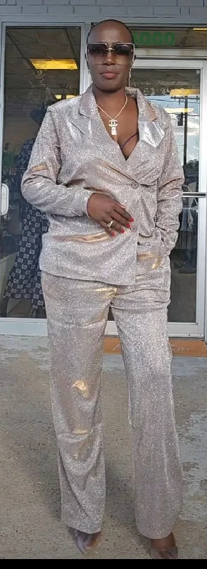 Can't Miss Me Pants Suit Elegant Silk Pants