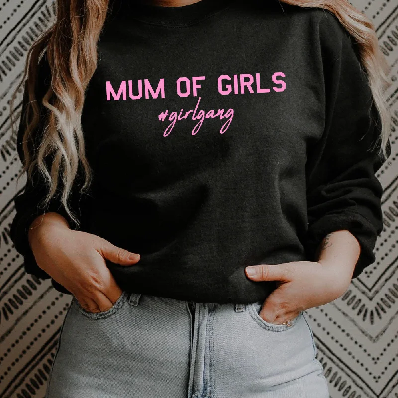 Mum of Girls (#GirlGang) Sweatshirt (MRK X) Hoodie with Camouflage Military Edgy