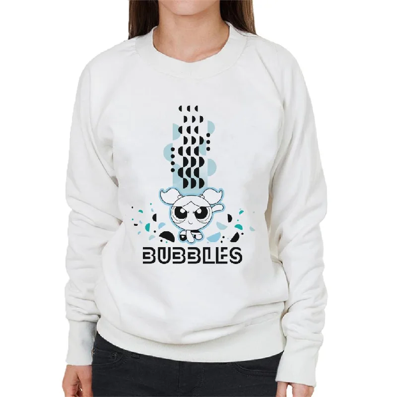 Powerpuff Girls Bubbles Abstract Circle Art Women's Sweatshirt Hoodie with Hem Fringe Bohemian Relaxed