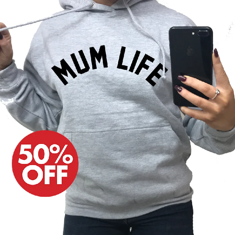 Mum Life Hoodie (MRK X) Hoodie with Pocket Utility Practical