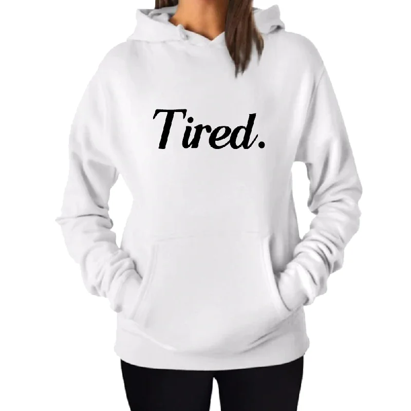 Tired Script Hoodie (MRK X) Hoodie with Hem Embroidery Detailed Premium