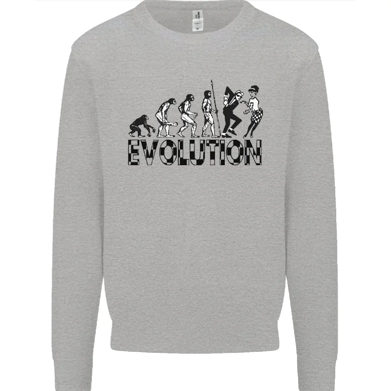 2 Tone Evolution Music 2Tone SKA Mens Sweatshirt Jumper Hoodie with Snap Buttons Easy Quick