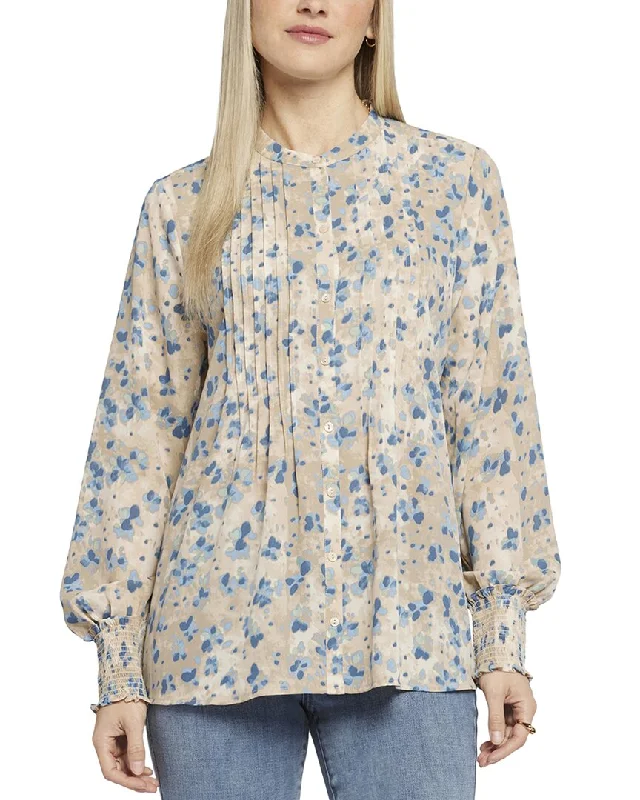 Nydj Peasant Blouse Stretchy Fitted Blouse