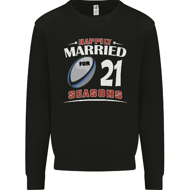 21 Year Wedding Anniversary 21st Rugby Mens Sweatshirt Jumper Hoodie Dress Longline Feminine