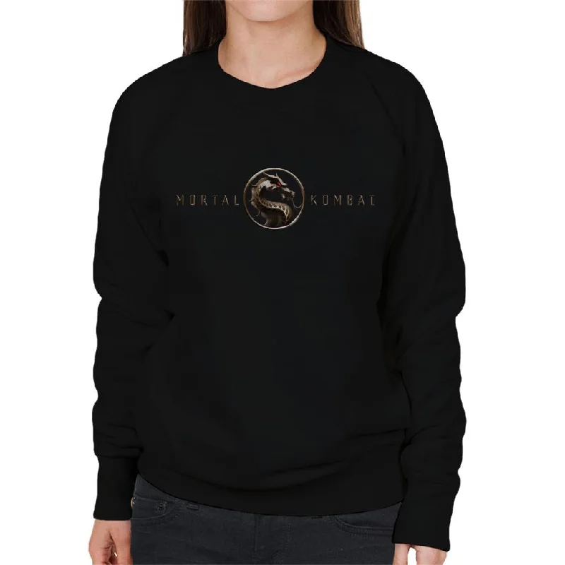 Mortal Kombat Movie Logo Women's Sweatshirt Hoodie with Rolled Sleeves Casual Relaxed