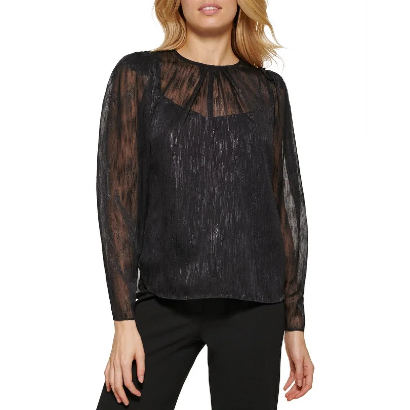 Womens Textured Blouse Chic Off-Shoulder Blouse