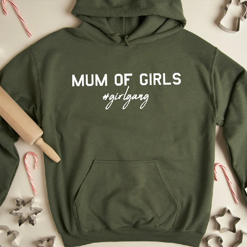 Mum of Girls (#GirlGang) Hoodie (MRK X) Hoodie with Drawstring Waist Adjustable Fitted