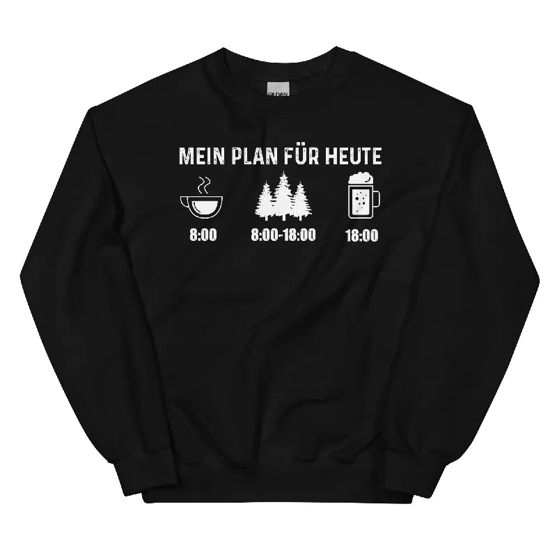 Mein Plan Für Heute 3 - Sweatshirt (Unisex) Hoodie with Rolled Sleeves Casual Relaxed