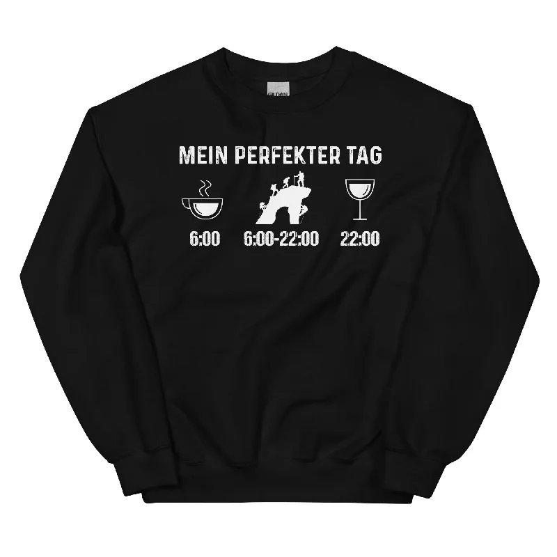 Mein Perfekter Tag - Sweatshirt (Unisex) Hoodie with Raw Hem Edgy Unfinished