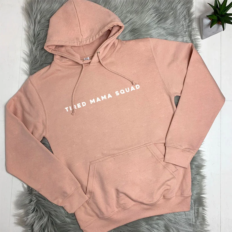 Tired Mama Squad Basic Hoodie (MRK X) Hoodie with Cropped Fit Short Trendy