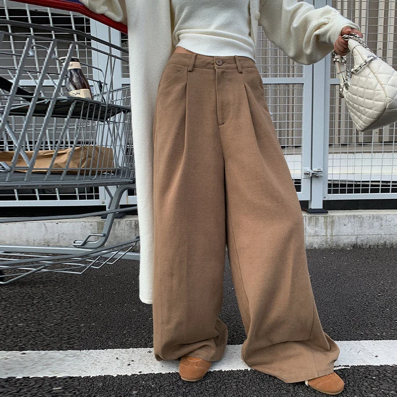 Wjczt summer outfits inspo  Daddy Pants Lazy Casual Trendy Large Wide Leg Mopping High Quality Cotton Casual Pants Chic Checkered Pants