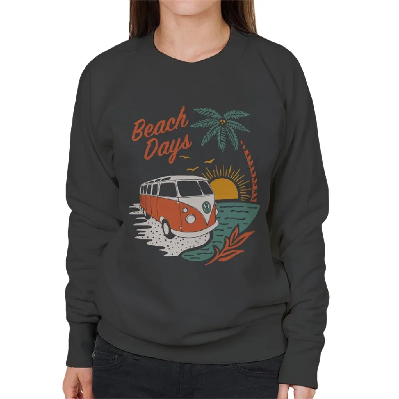 Volkswagen Beach Days T1 Camper Women's Sweatshirt Hoodie with Bell Sleeves Flared Feminine