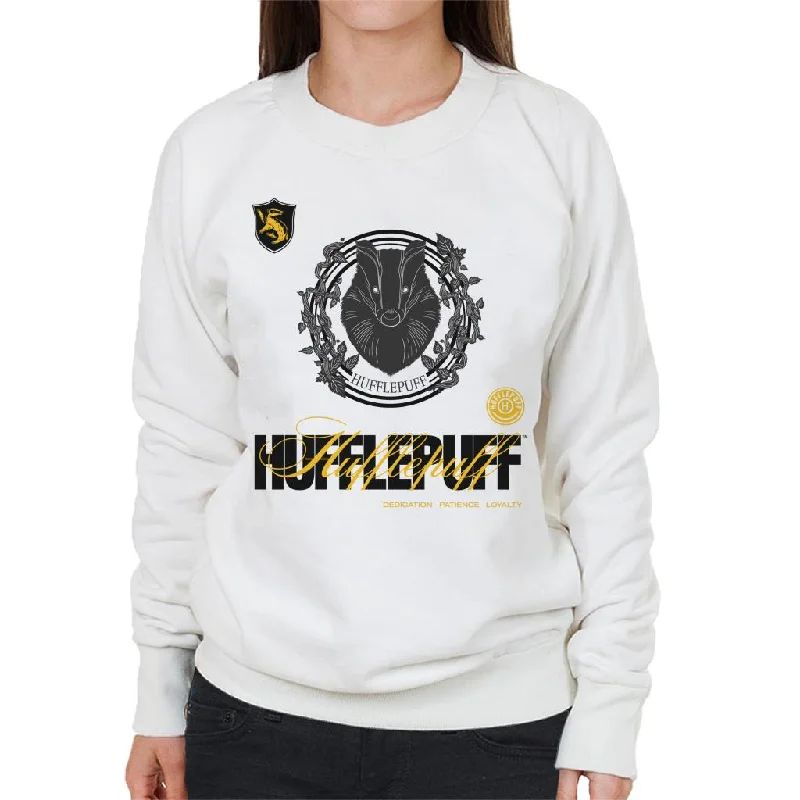 Harry Potter Hufflepuff Badger Crest Women's Sweatshirt Hoodie with Slim Fit Tailored Modern