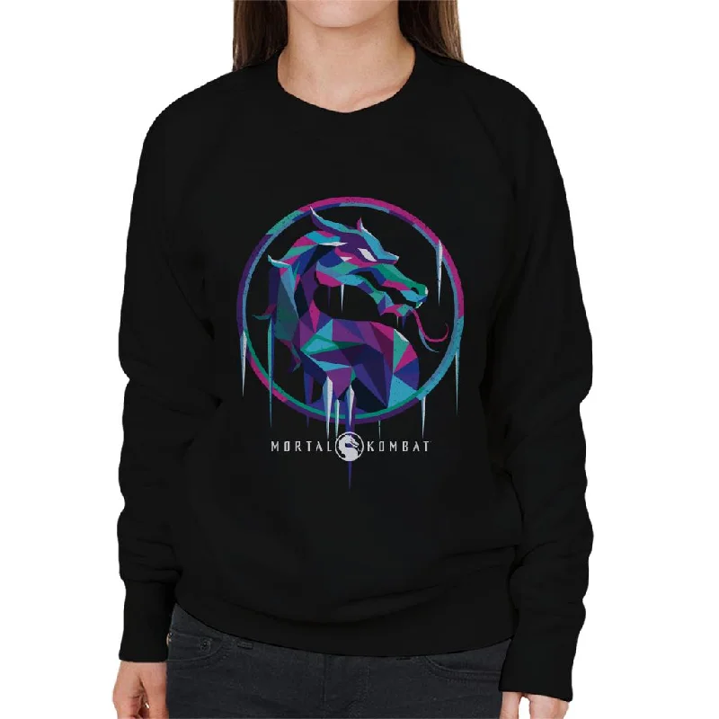 Mortal Kombat Sub Zero Ice Art Logo Women's Sweatshirt Hoodie with Thumb Holes Functional Cozy