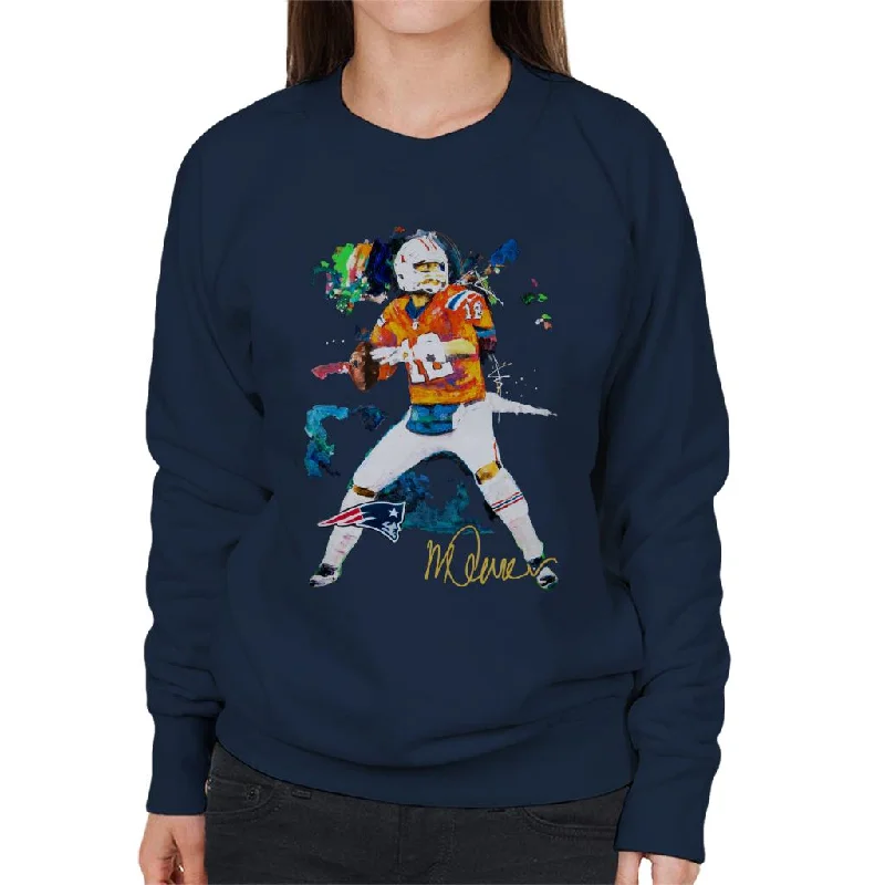 Sidney Maurer Original Portrait Of Patriots Star Tom Brady Women's Sweatshirt Hooded Sweatshirt Casual Wear Street Style