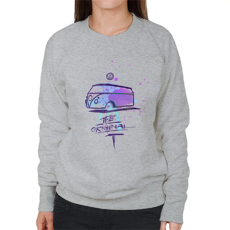 Volkswagen Paint Splash Original Camper Women's Sweatshirt Hoodie with Turtle Neck Cozy Winter