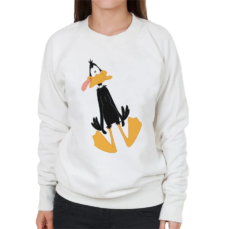 Looney Tunes Daffy Duck Dumbstruck Women's Sweatshirt Hoodie with Ribbed Hem Stretchable Secure