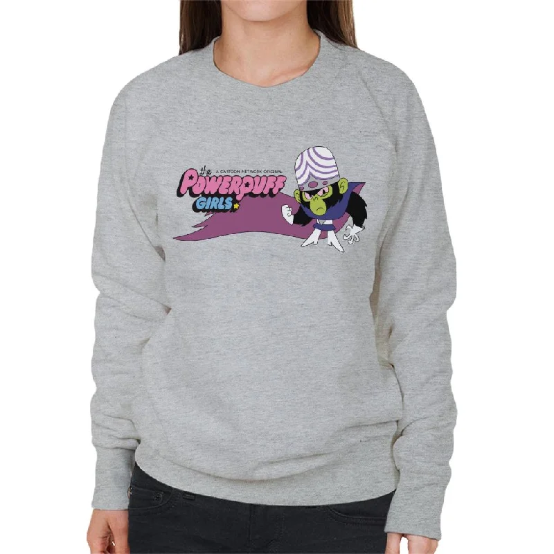 Powerpuff Girls Mojo Jojo Fist Pose Women's Sweatshirt Hoodie with Distressed Vintage Worn