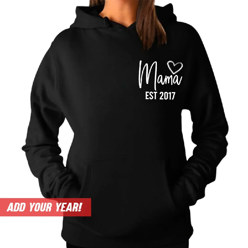 Personalised Mama Established Hoodie (MRK X) Hoodie with High-Low Hem Asymmetrical Trendy