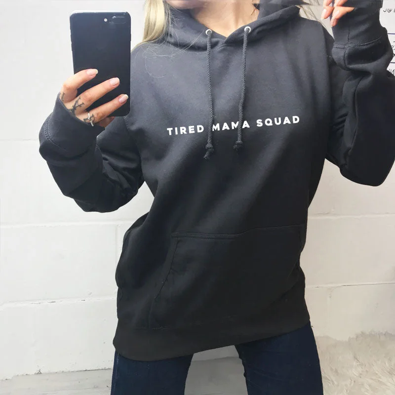 Tired Mama Squad Basic Hoodie (MRK X) Hoodie with Pattern Geometric Abstract