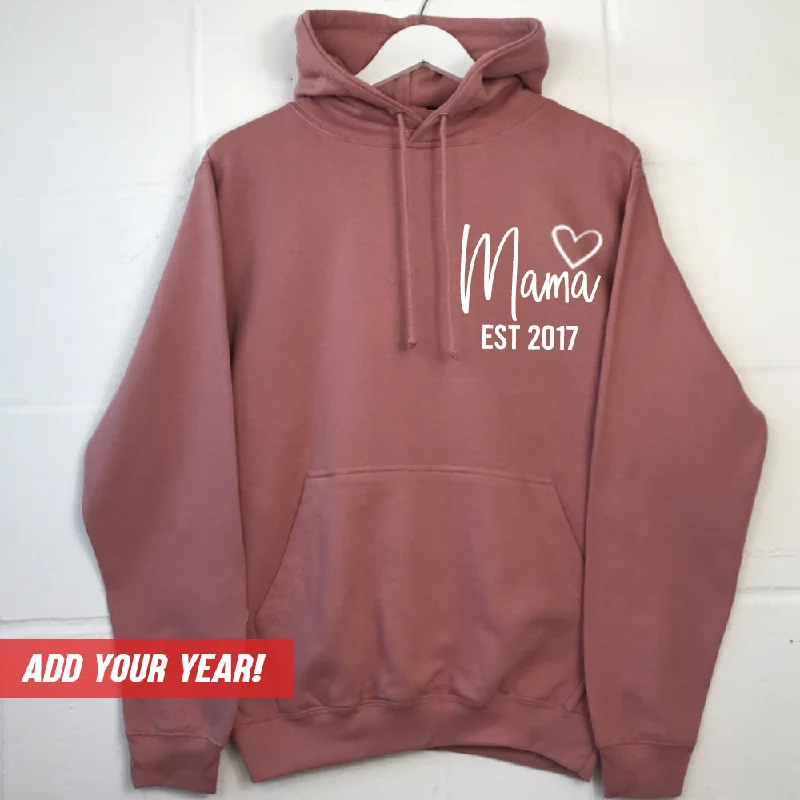 Personalised Mama Established Hoodie (MRK X) Cotton Hoodie Fleece Lining Warmth