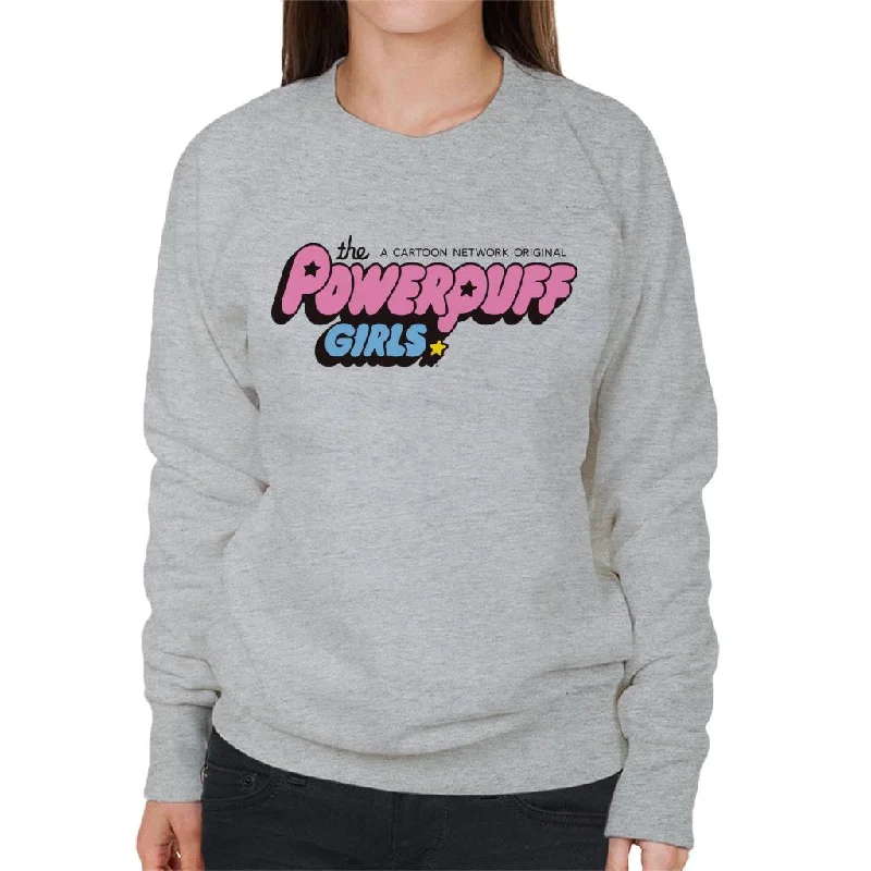 Powerpuff Girls Bubble Text Logo Women's Sweatshirt Hoodie with Color Block Contrast Stylish