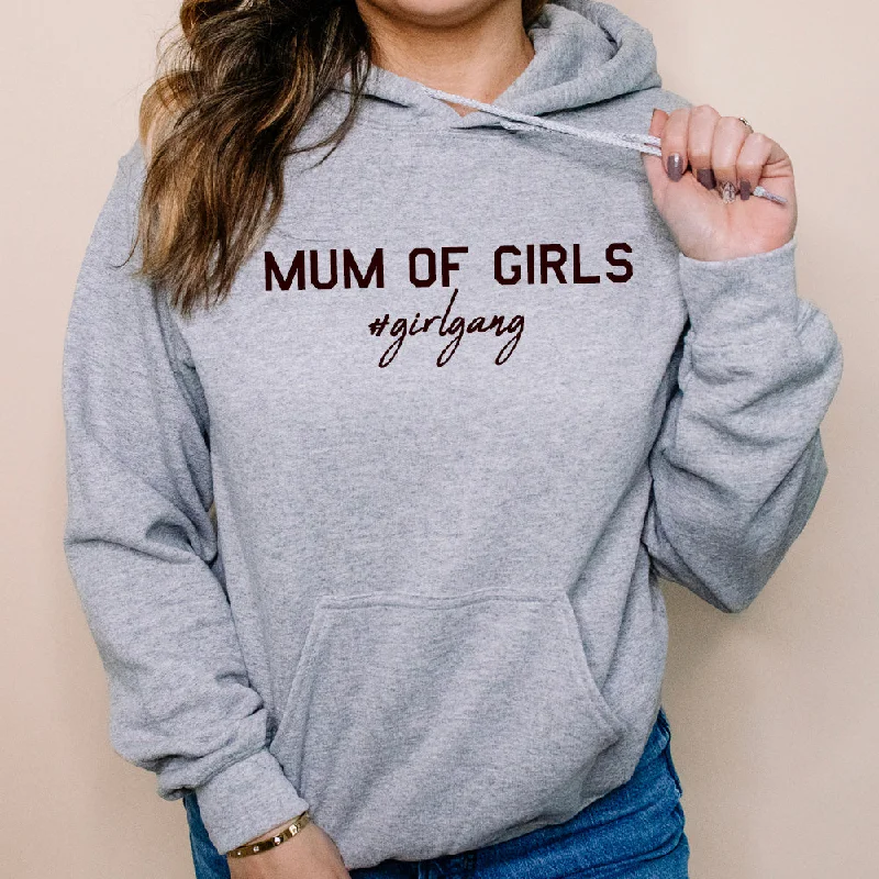 Mum of Girls (#GirlGang) Hoodie (MRK X) Hoodie with Back Slit Movement Comfort