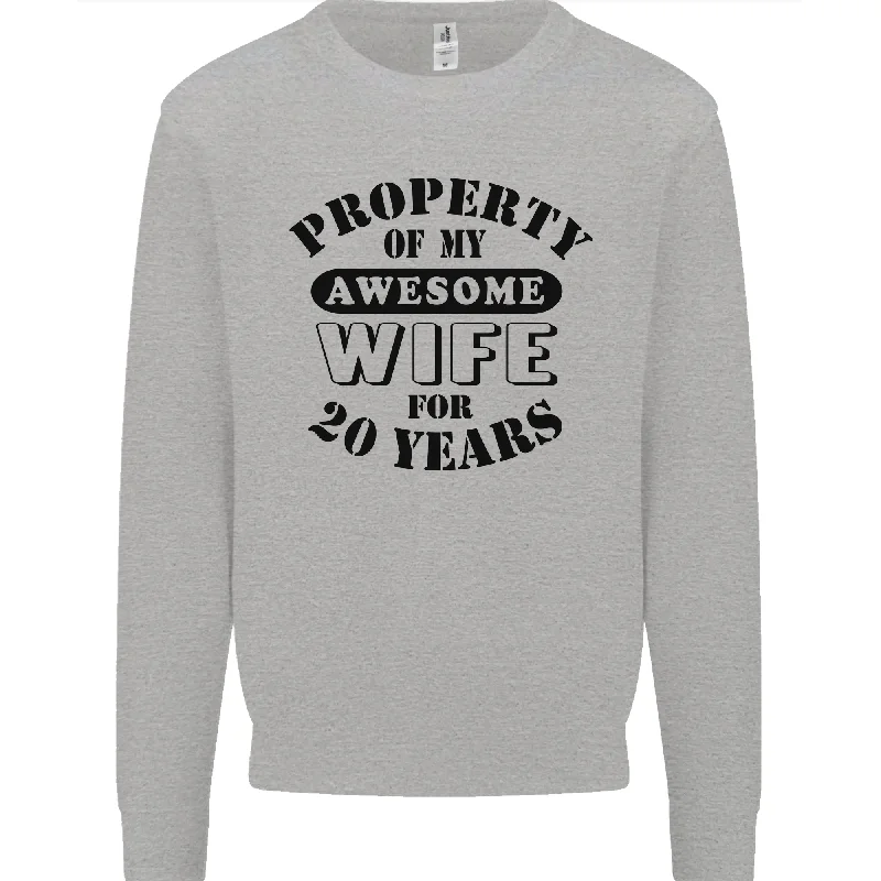 20th Wedding Anniversary 20 Year Funny Wife Mens Sweatshirt Jumper Hoodie with Mesh Breathable Sporty