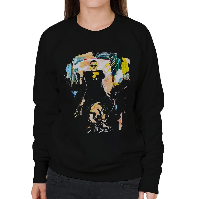 Sidney Maurer Original Portrait Of Psy Gangnam Style Women's Sweatshirt Cotton Hoodie Fleece Lining Warmth