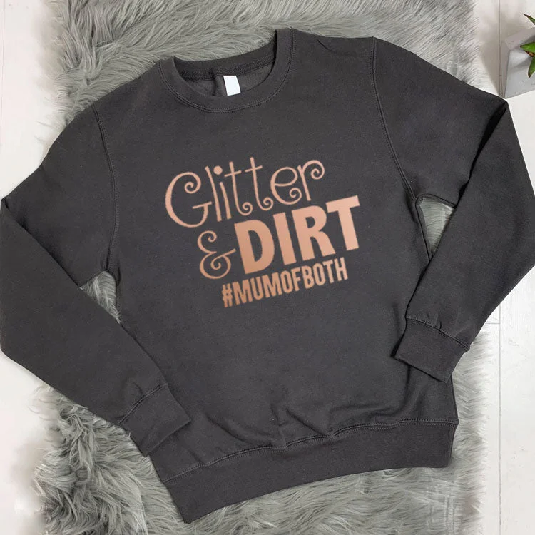 Glitter and Dirt Crew Sweatshirt (MRK X) Hoodie with Contrast Stitching Detailed Premium