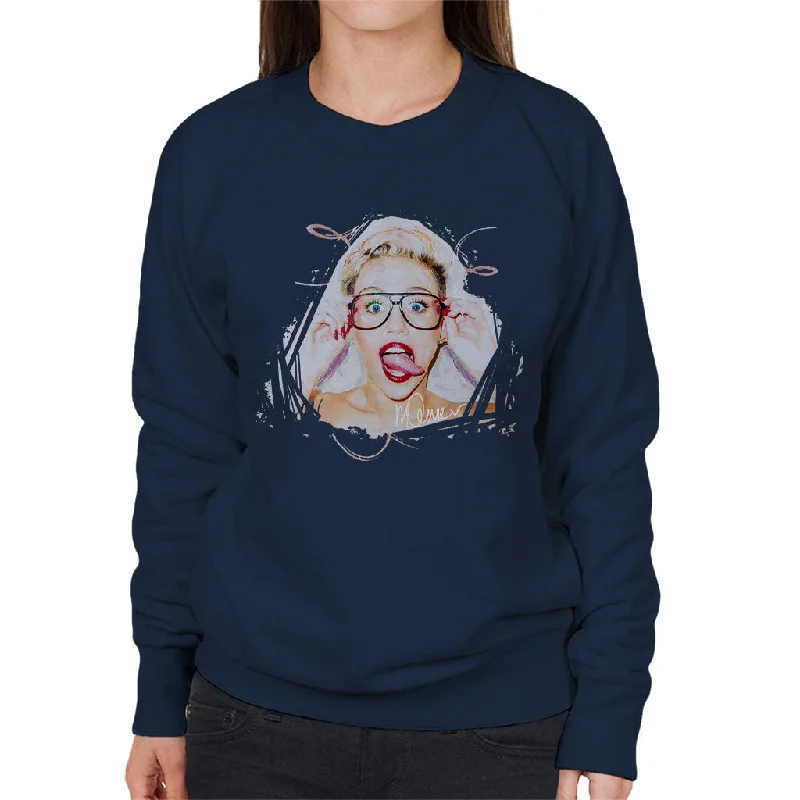 Sidney Maurer Original Portrait Of Miley Cyrus Women's Sweatshirt Hoodie with Ribbed Hem Stretchable Secure