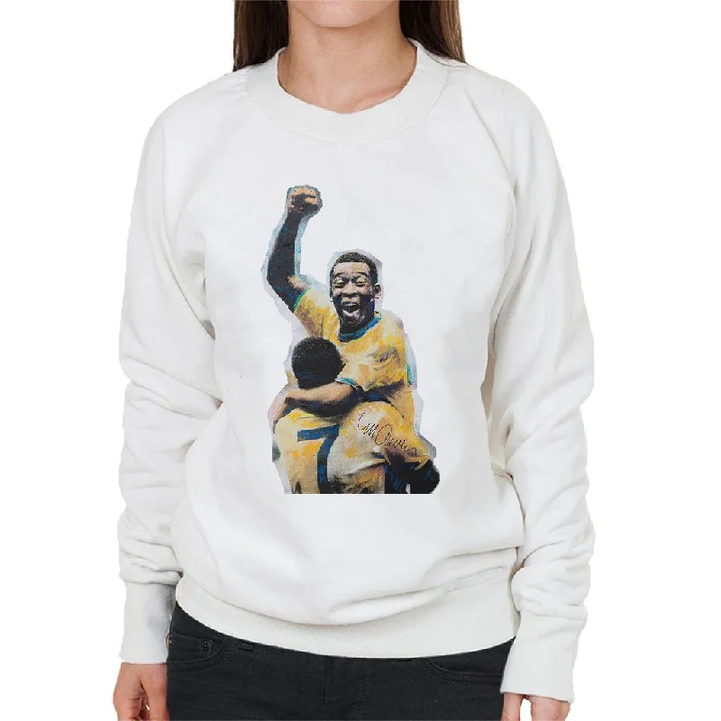 Sidney Maurer Original Portrait Of Pele Women's Sweatshirt Hoodie with Monochrome Minimalist Simple