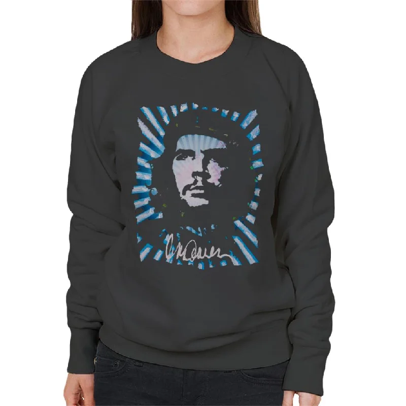 Sidney Maurer Original Portrait Of Revolutionary Che Guevara Women's Sweatshirt Hoodie with Neon Bright Vibrant