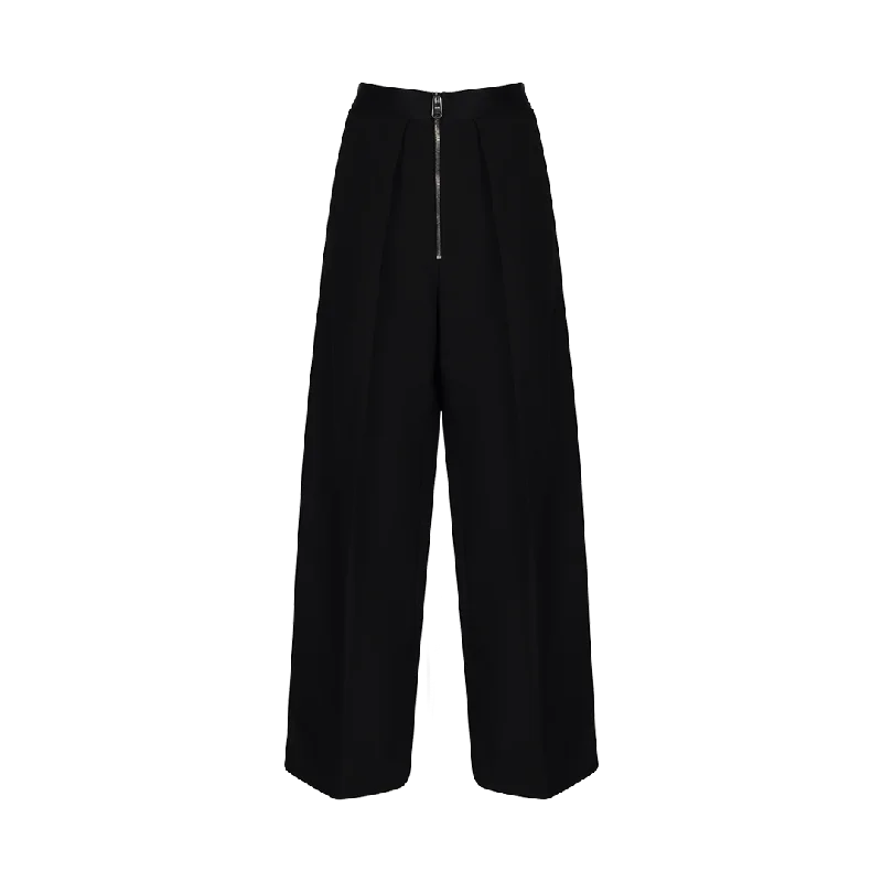 Marine Pleated Wide-Leg Pants Soft Cotton Pants