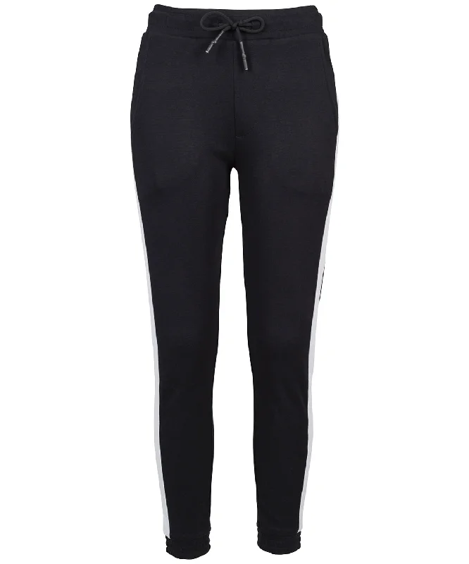 Black/White - Women's interlock jog pants High-Waist Trousers