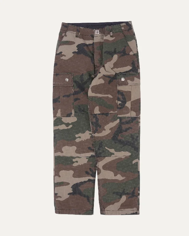 Camouflage Cargo Pants Elegant Wool Trousers