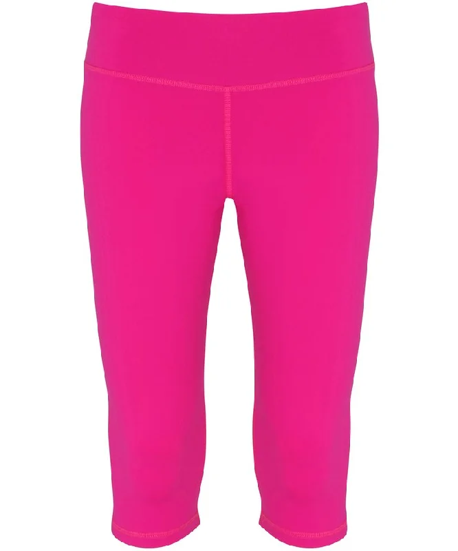 Hot Fuchsia - Women's knee length fitness pants (RSAAK304) Formal Wide-Leg Pants