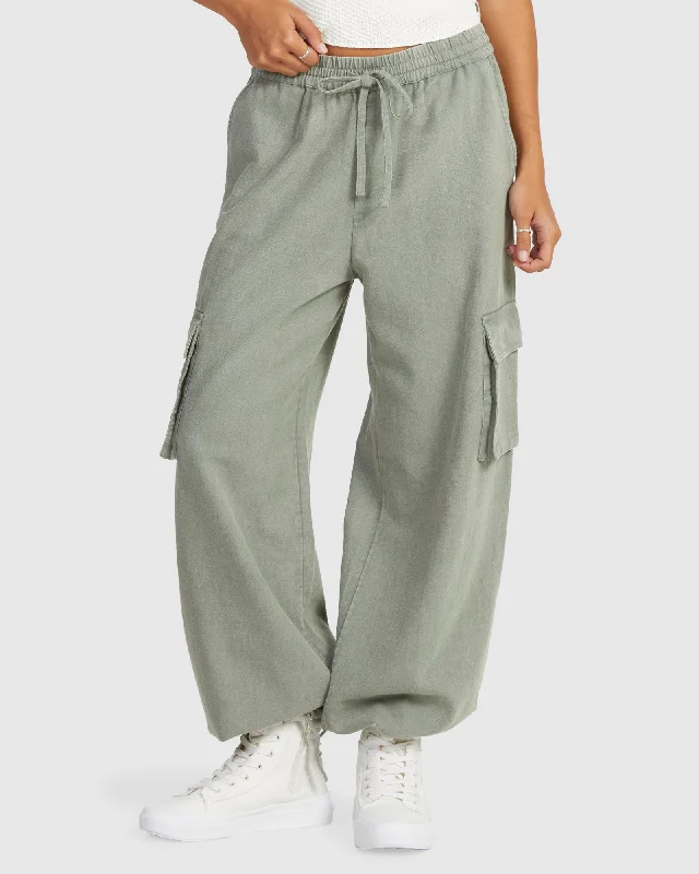 Womens Day Trippin Cargo Pants Trendy Tapered Pants