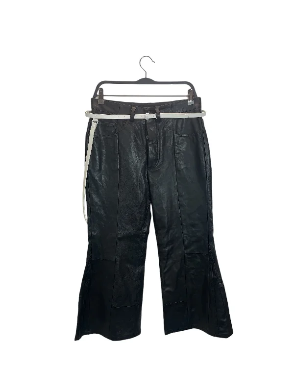 MARC JACOBS/Bootcut Pants/2/Leather/BLK/WHITE BELT Sleek Black Pants