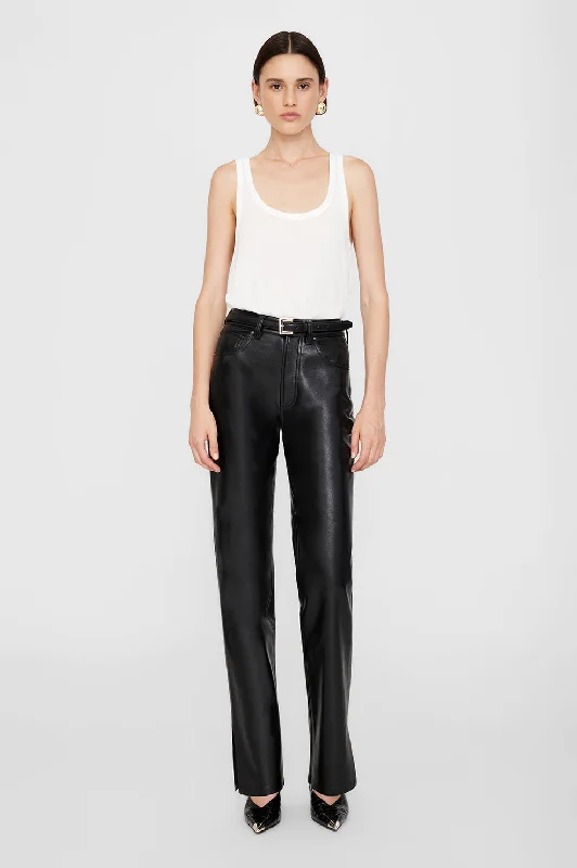 Roy Pant - Black Recycled Leather Casual Lounge Pants