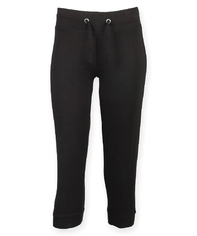 Black - Women's ¾ workout pant Elegant Silk Pants